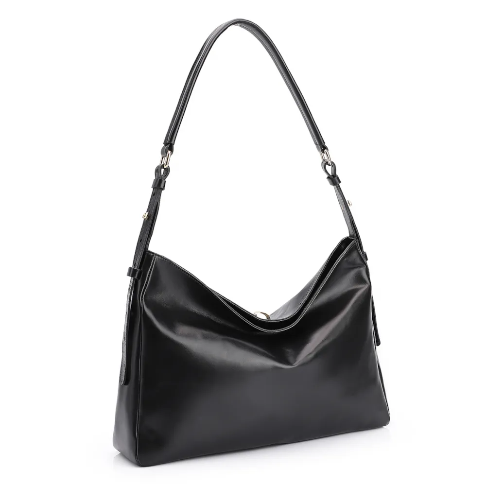 Bolsa Hobo Couro Preto - imagem 2