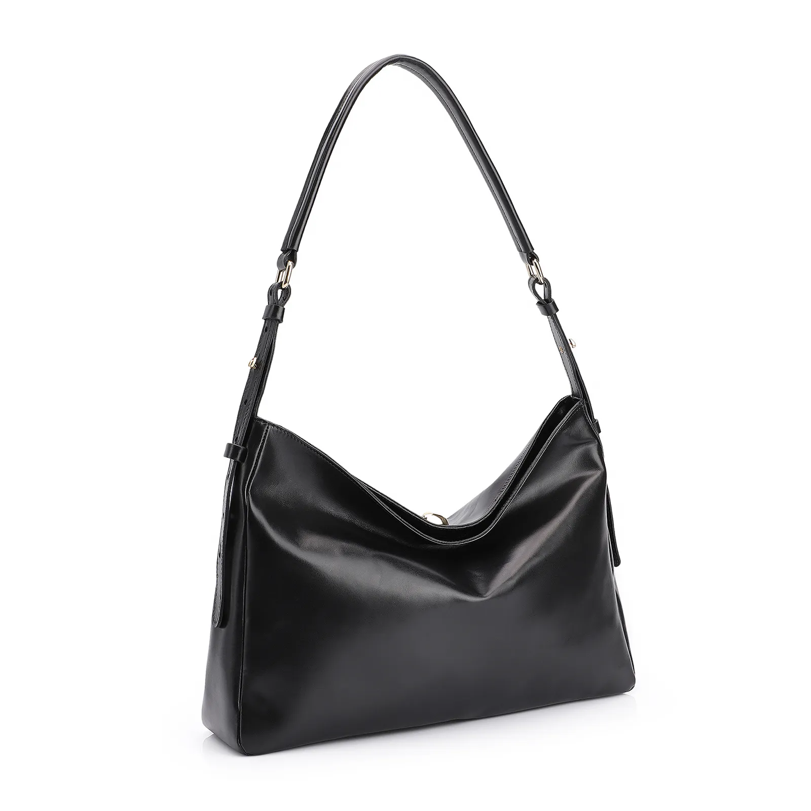 Bolsa Hobo Couro Preto