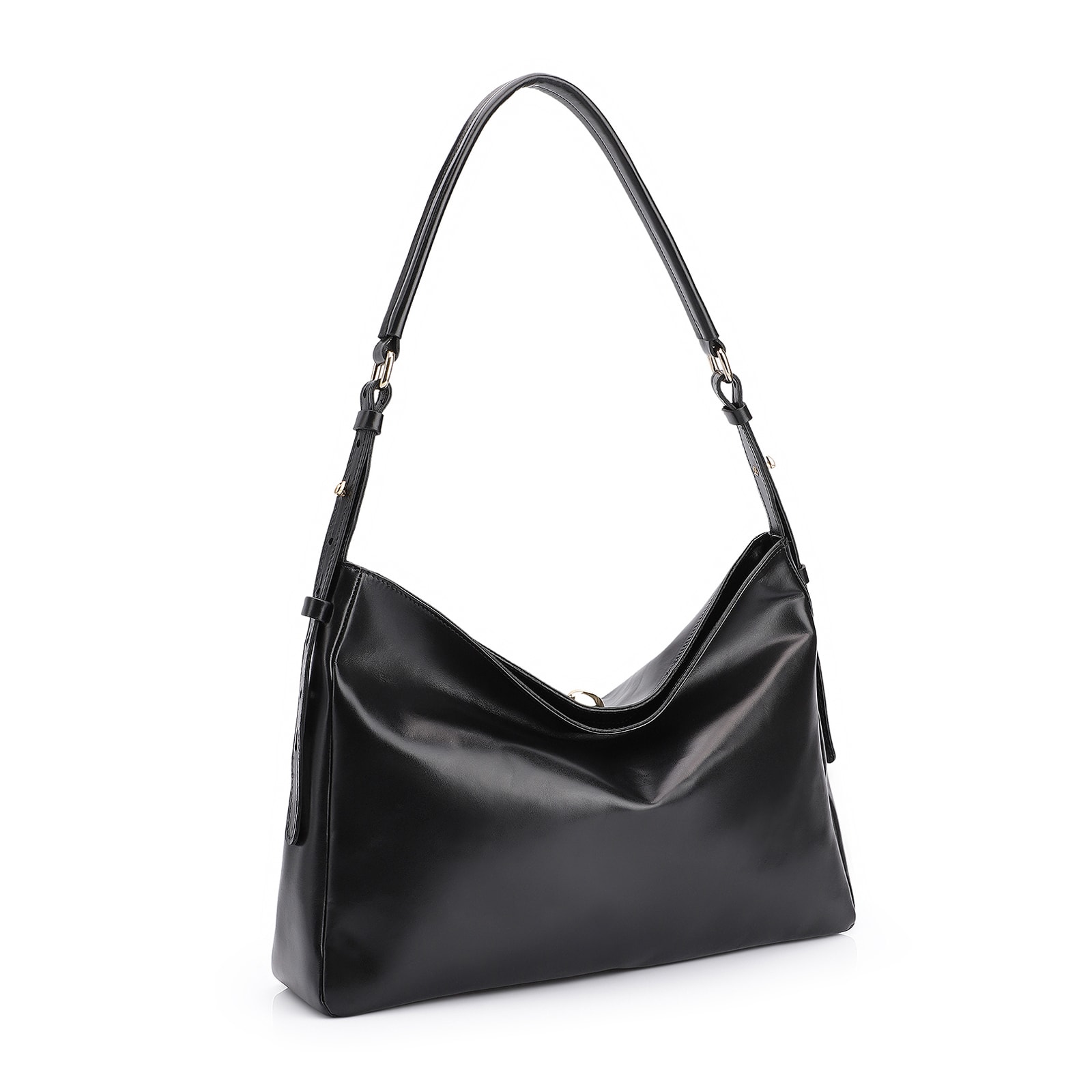 Bolsa Hobo Couro Preto