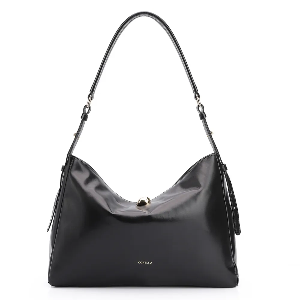 Bolsa Hobo Couro Preto - imagem 3
