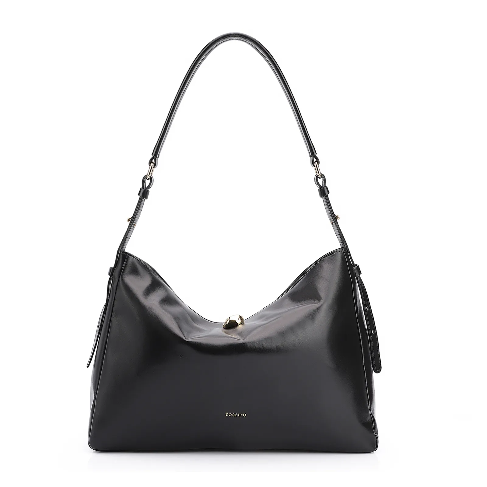 Bolsa Hobo Couro Preto