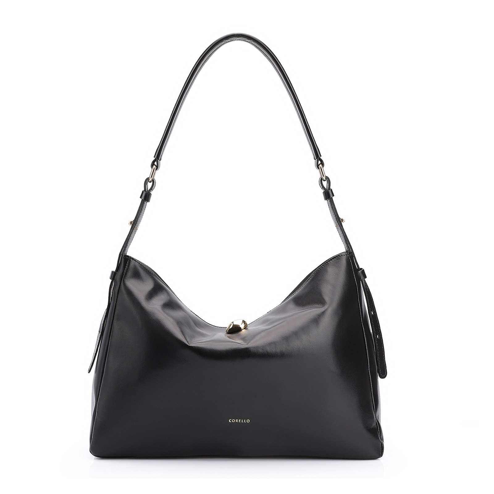 Bolsa Hobo Couro Preto