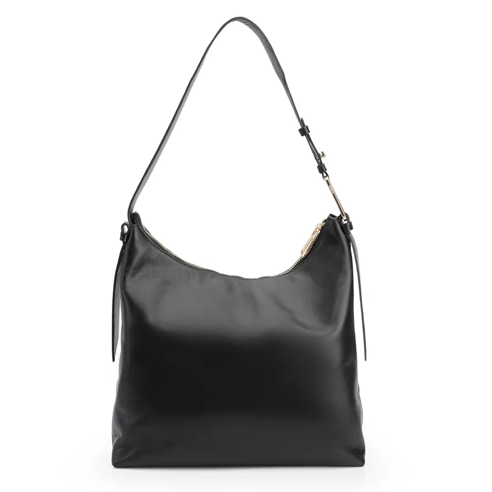 Bolsa Hobo Couro Preto - imagem 3