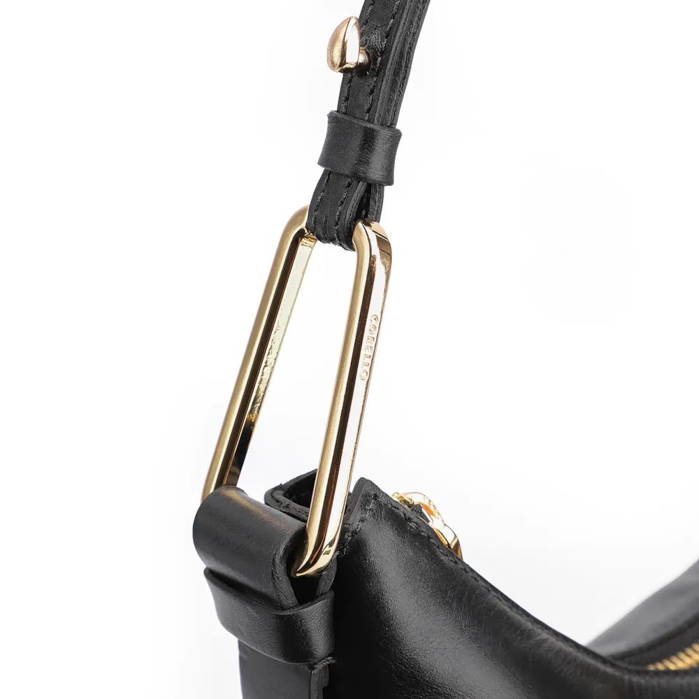 Bolsa Hobo Couro Preto - imagem 7