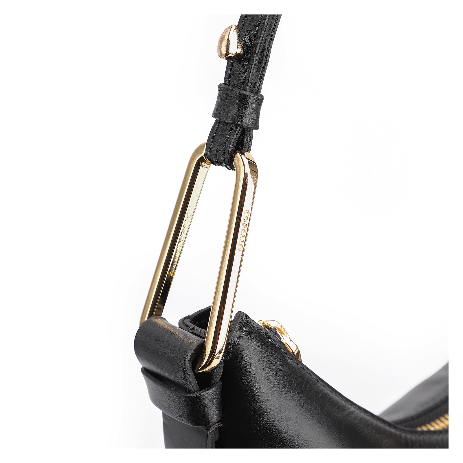 Bolsa Hobo Couro Preto