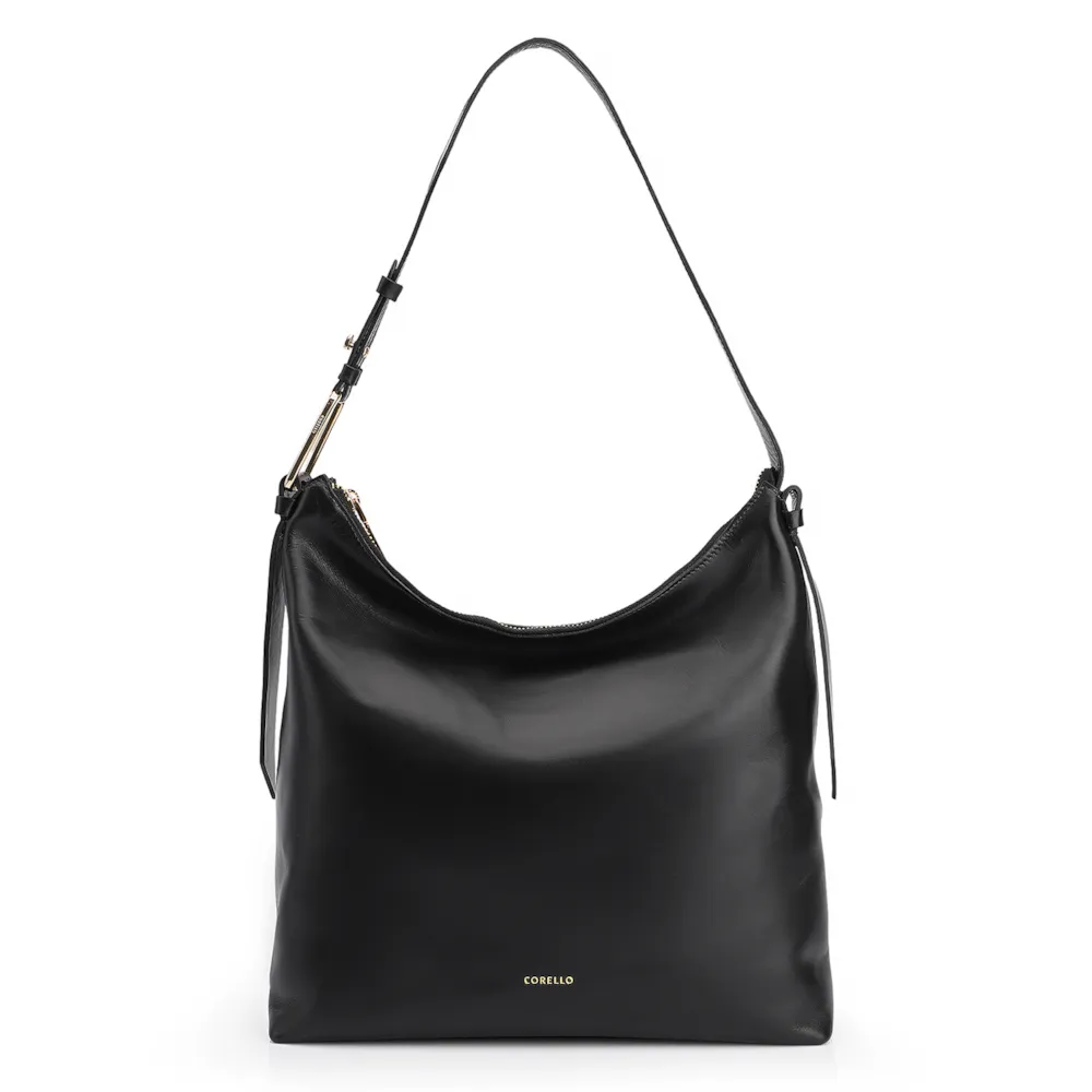 Bolsa Hobo Couro Preto