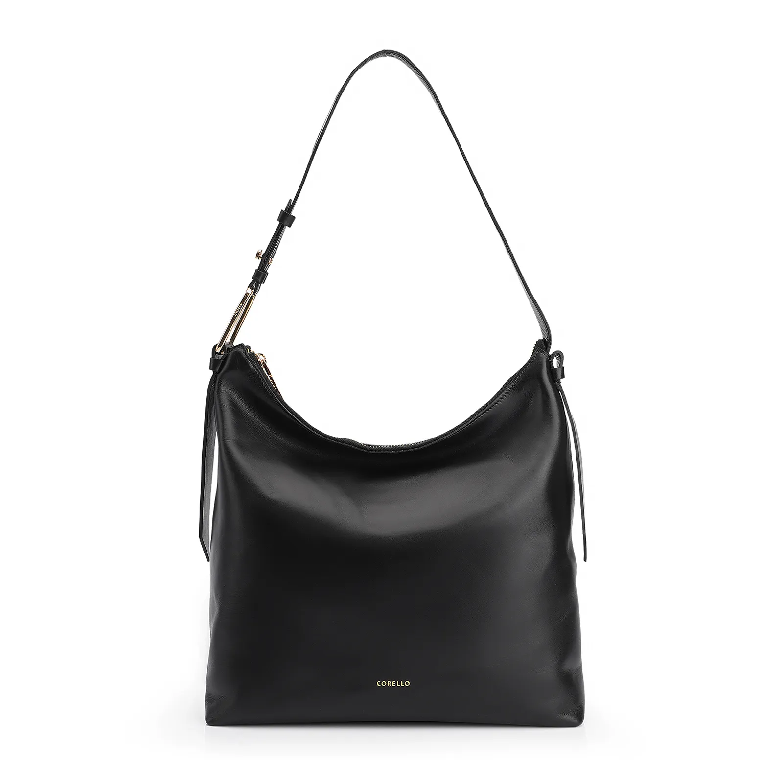 Bolsa Hobo Couro Preto