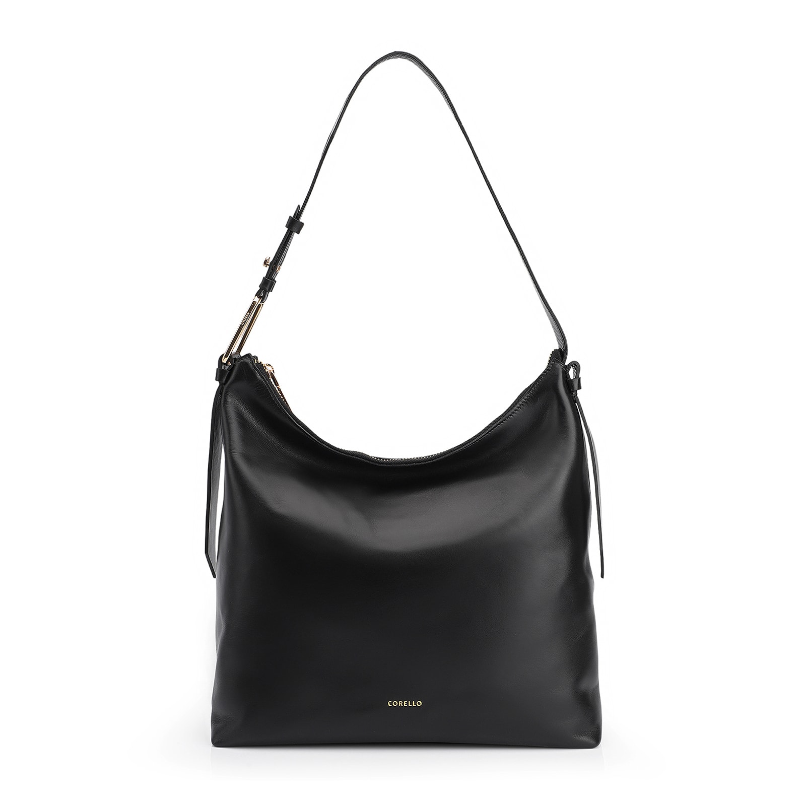 Bolsa Hobo Couro Preto