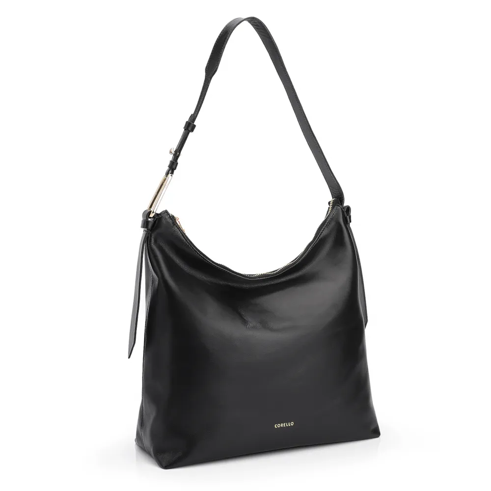 Bolsa Hobo Couro Preto - imagem 2