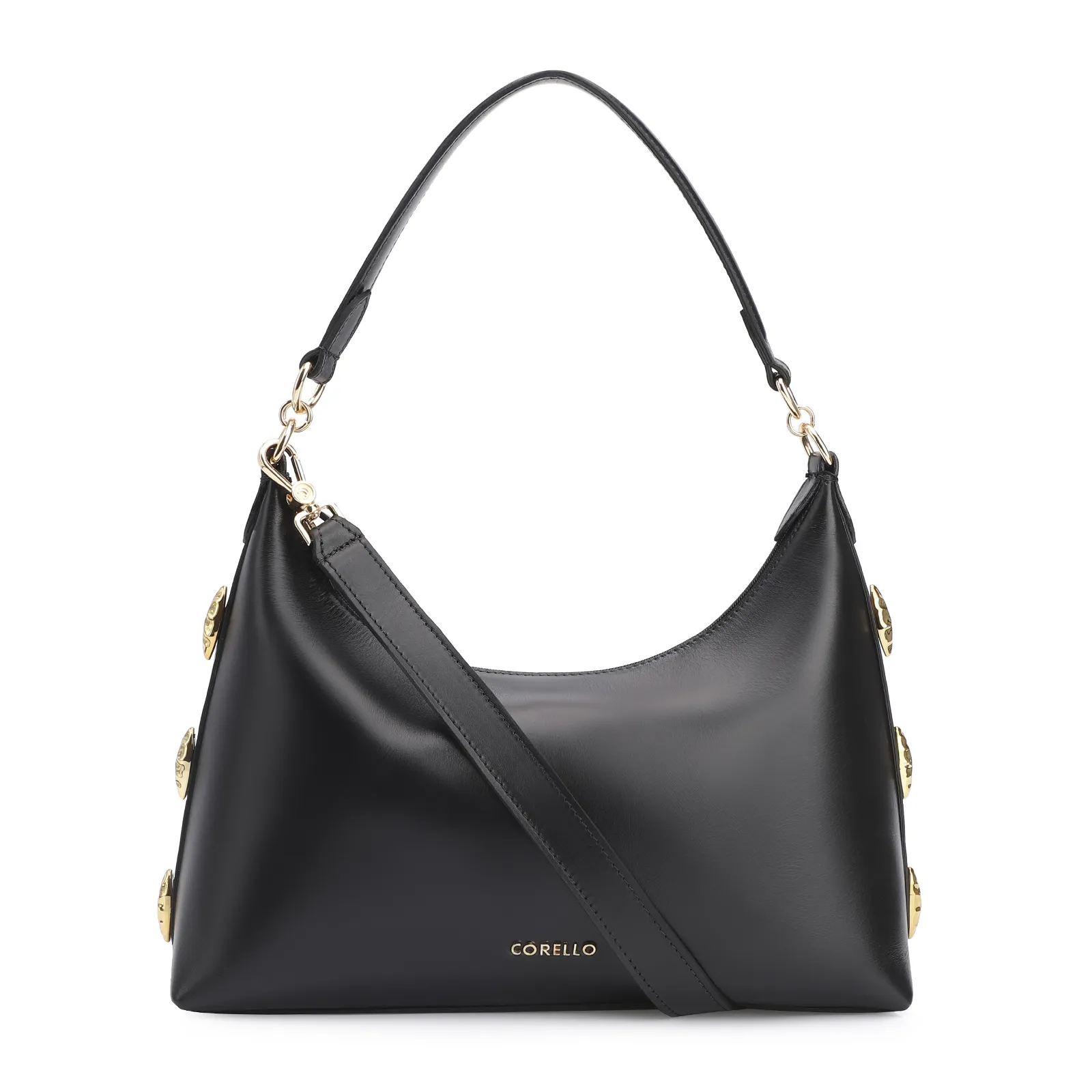 Bolsa Hobo Couro Preto