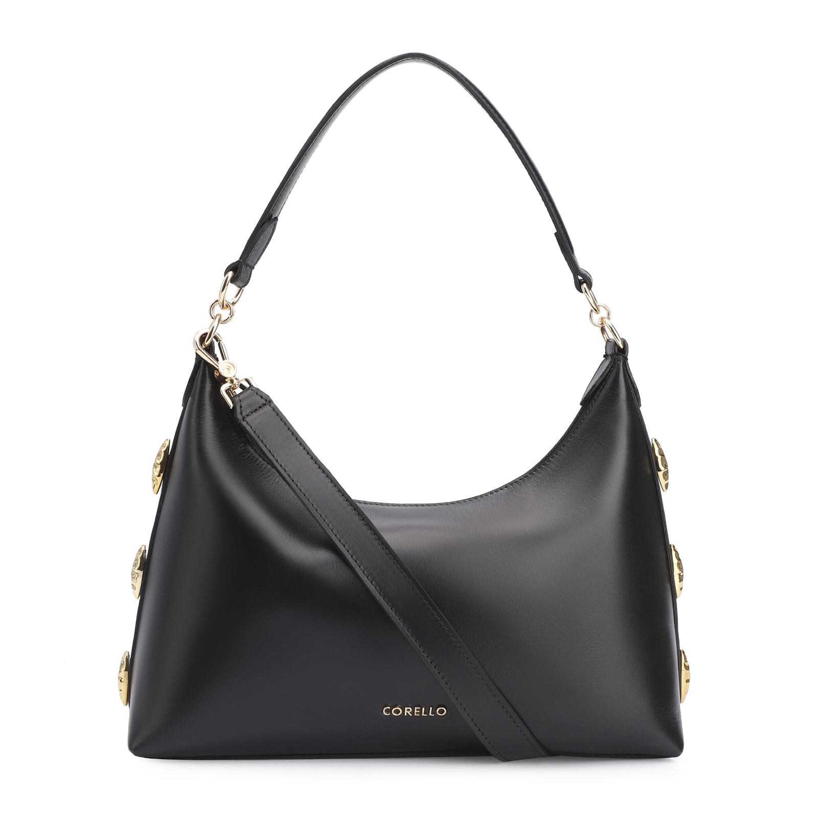Bolsa Hobo Couro Preto