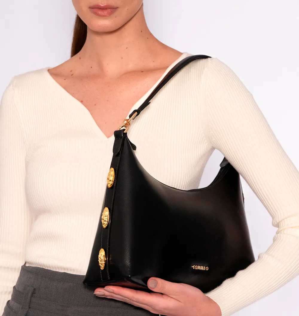 Bolsa Hobo Couro Preto - imagem 2