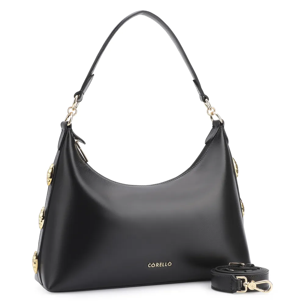 Bolsa Hobo Couro Preto - imagem 3