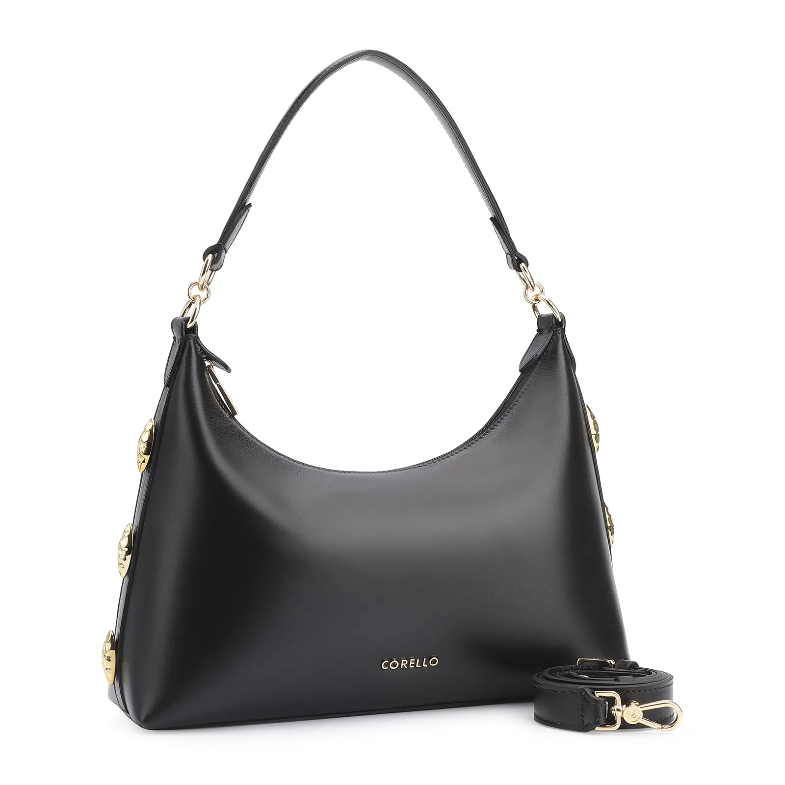 Bolsa Hobo Couro Preto