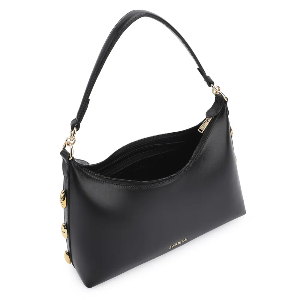Bolsa Hobo Couro Preto - imagem 5