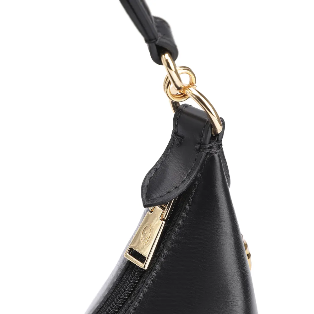 Bolsa Hobo Couro Preto - imagem 6
