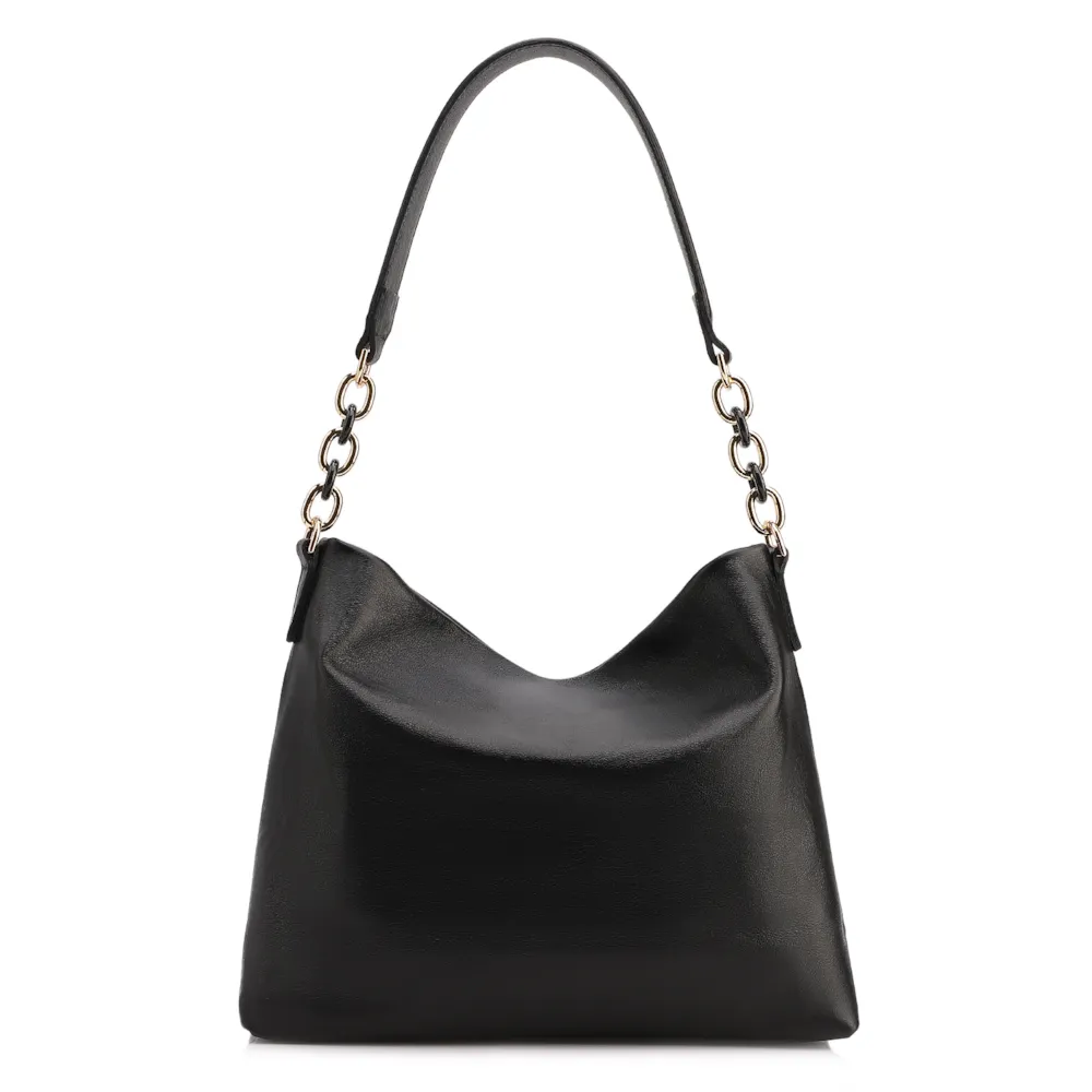 Bolsa Hobo Couro Preto - imagem 4