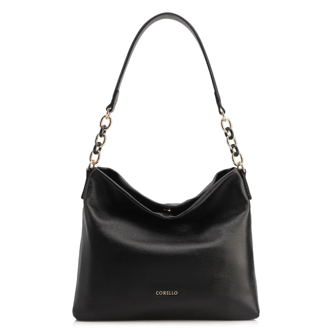 Bolsa Hobo Couro Preto