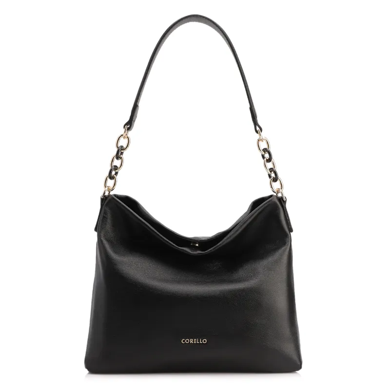 Bolsa Hobo Couro Preto