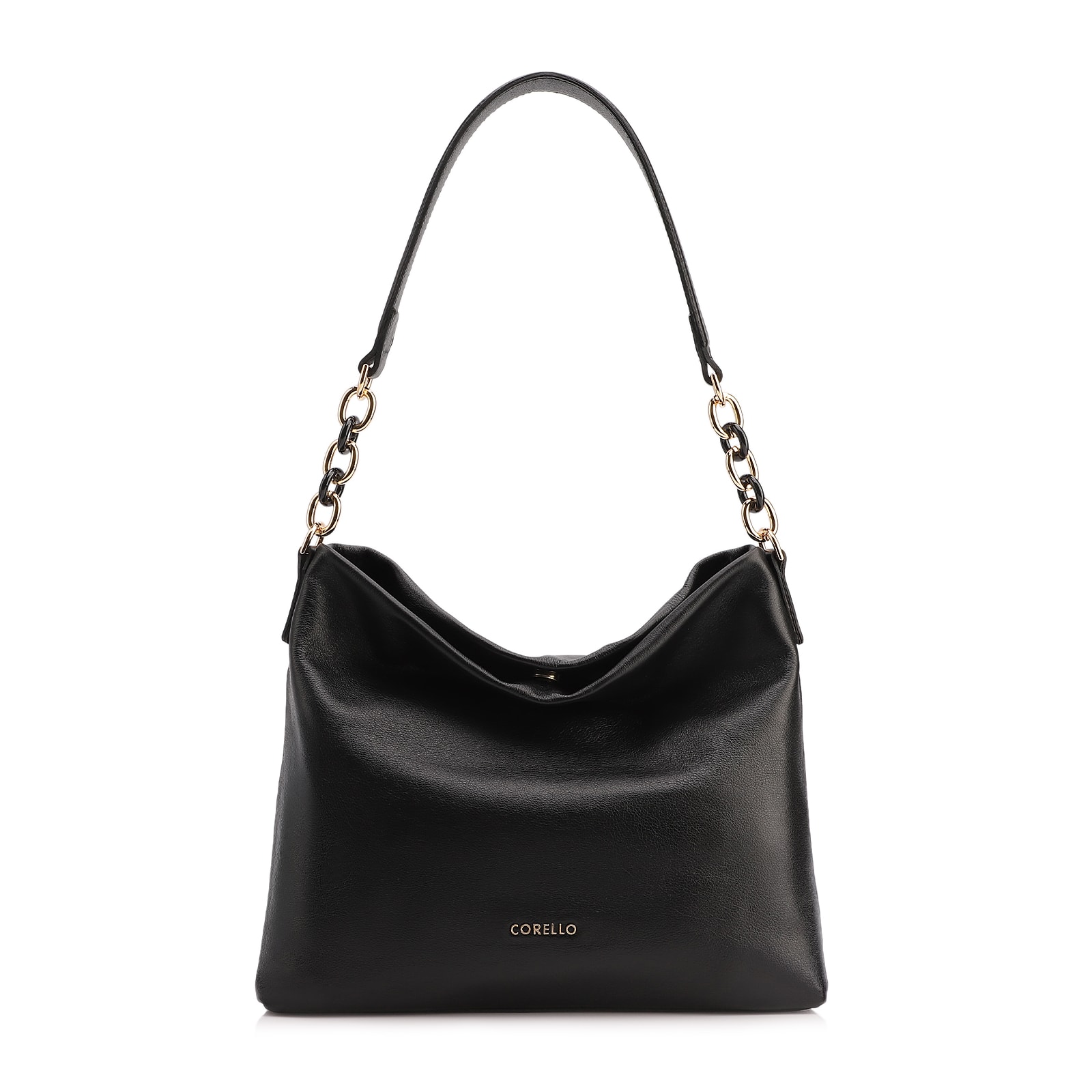 Bolsa Hobo Couro Preto