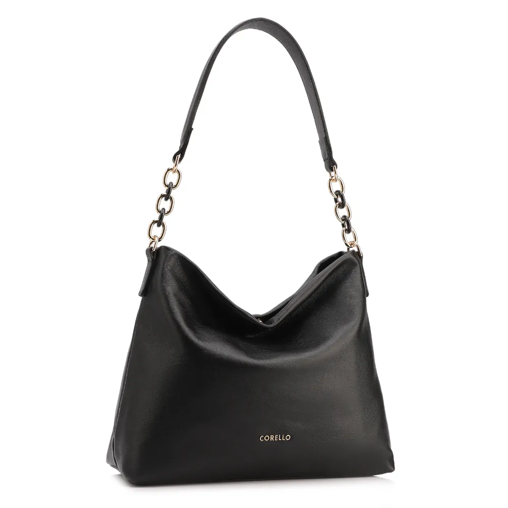 Bolsa Hobo Couro Preto - imagem 3