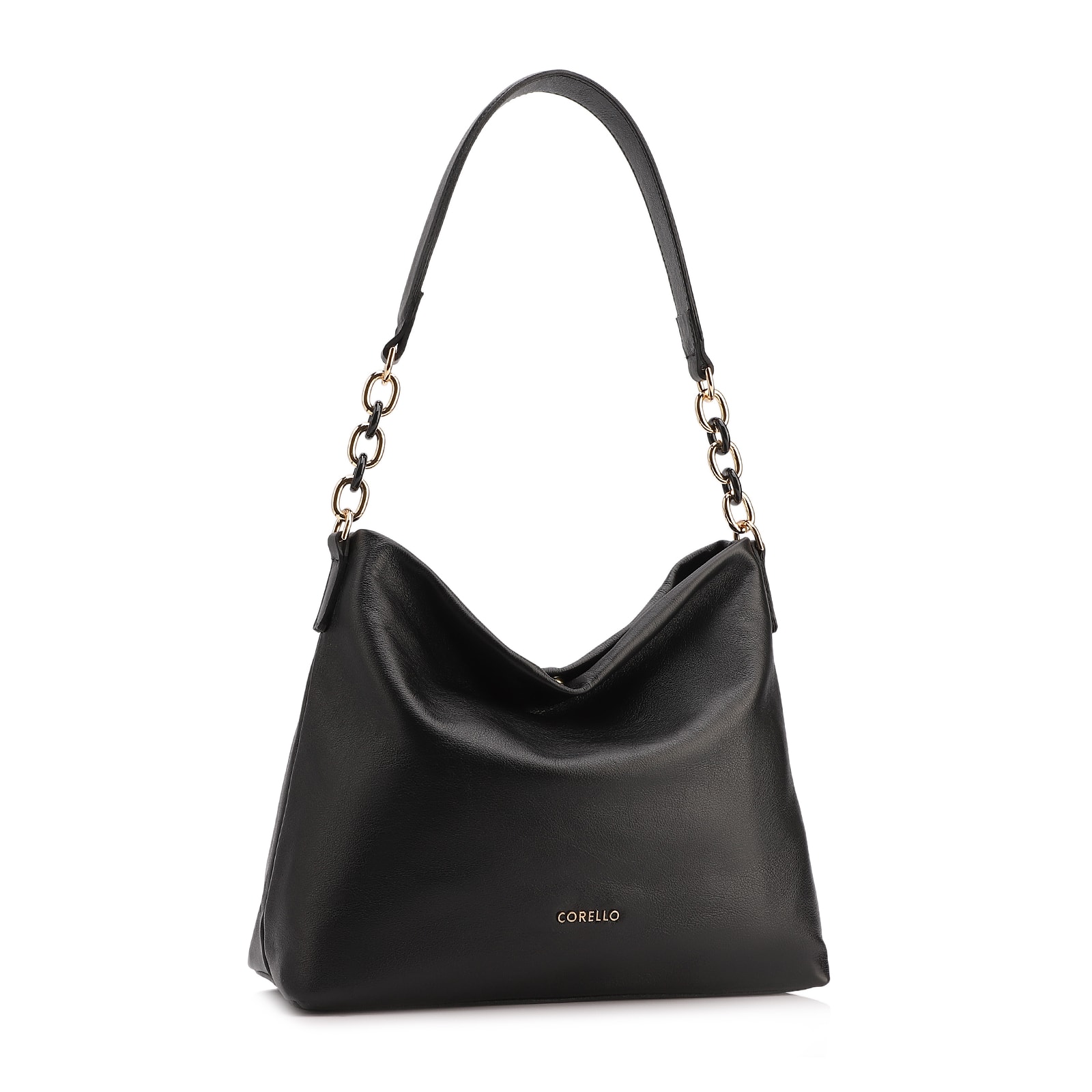 Bolsa Hobo Couro Preto