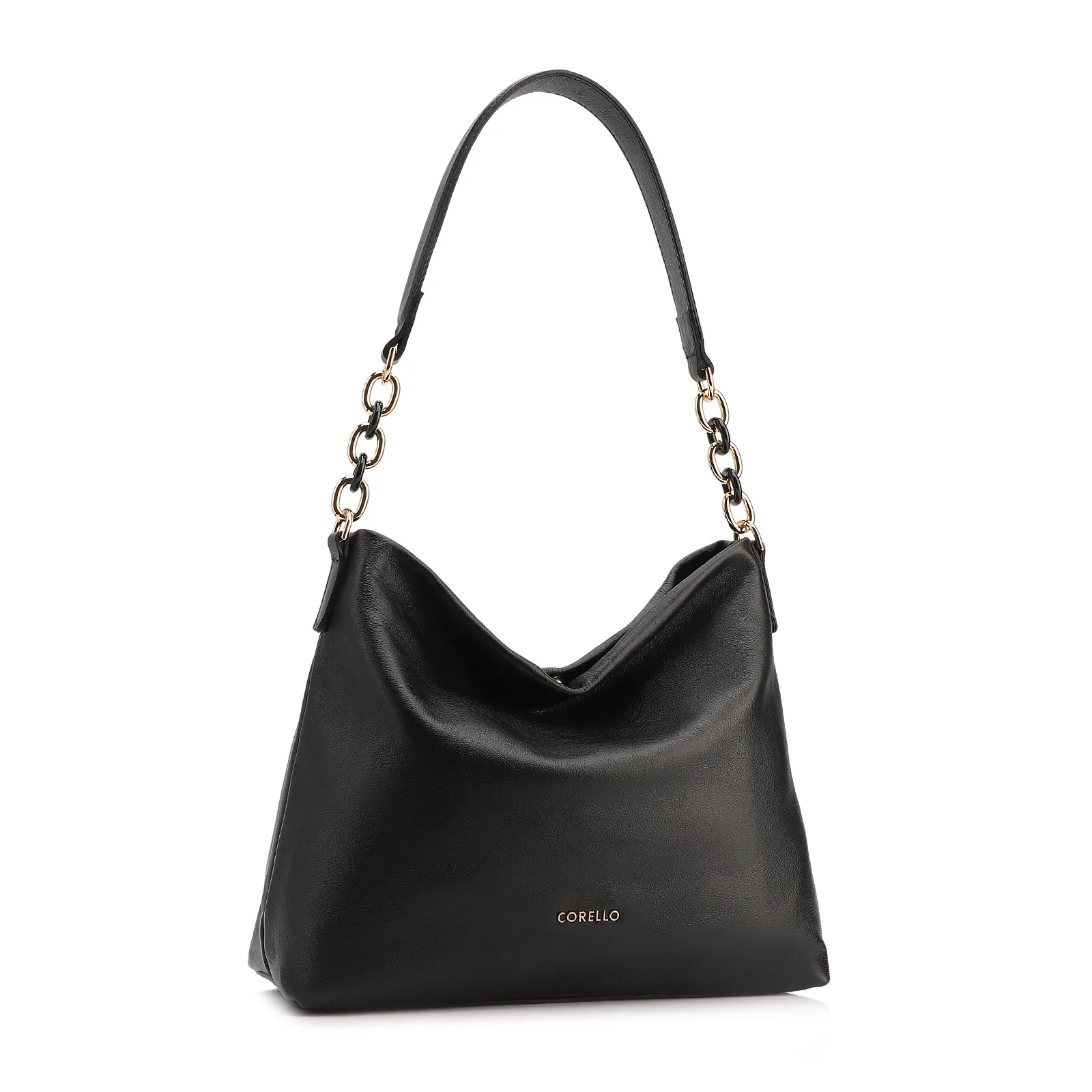 Bolsa Hobo Couro Preto