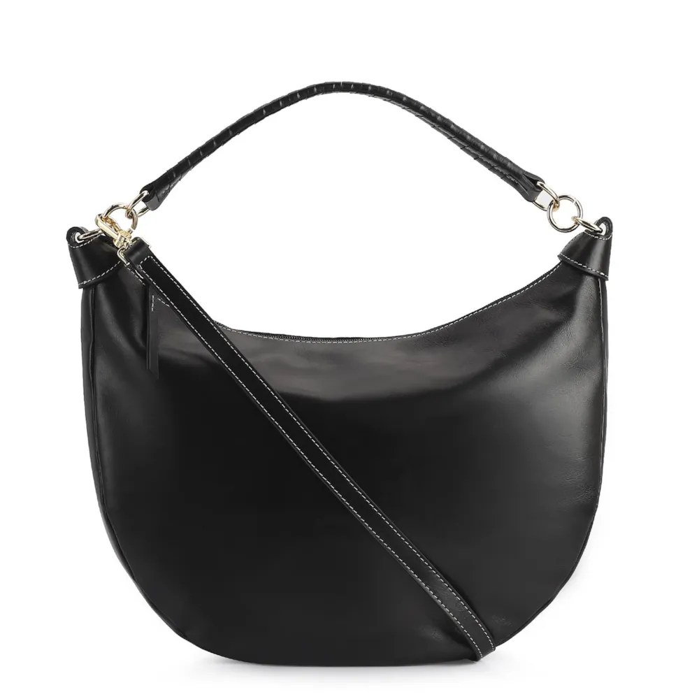 Bolsa Hobo Couro Preto