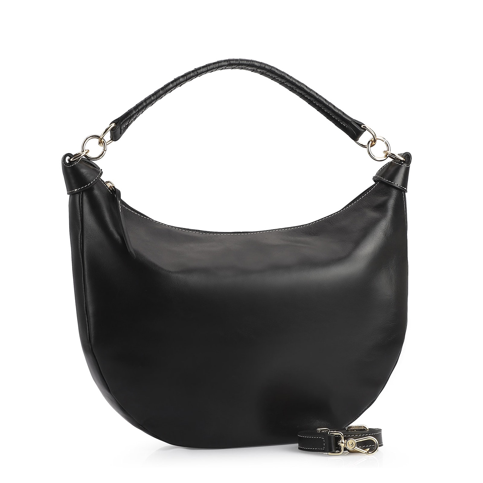 Bolsa Hobo Couro Preto