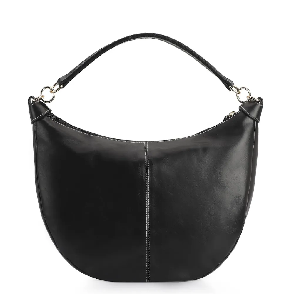 Bolsa Hobo Couro Preto - imagem 3