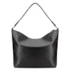 Bolsa Hobo Couro Preto  Zíper Lateral - imagem 4