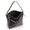 Bolsa Hobo Couro Preto  Zíper Lateral - imagem 5