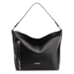 Bolsa Hobo Couro Preto  Zíper Lateral - imagem 1