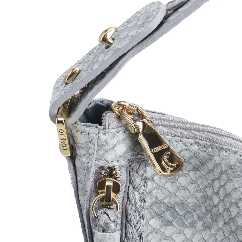 Bolsa Hobo Couro Python Azul - imagem 5