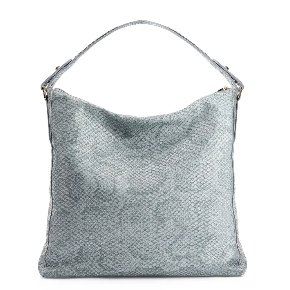 Bolsa Hobo Couro Python Azul - imagem 3
