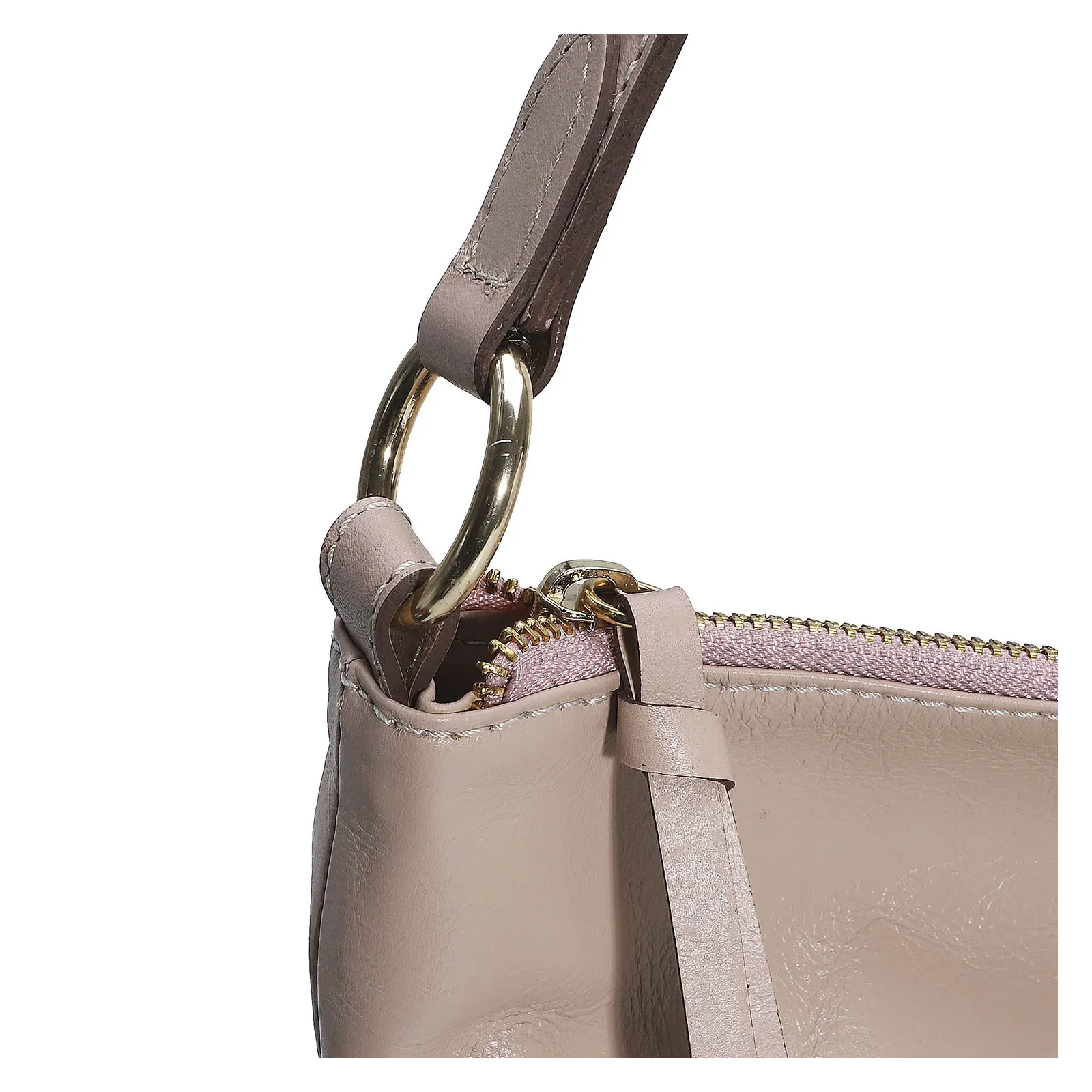 Bolsa Hobo Couro Rosado
