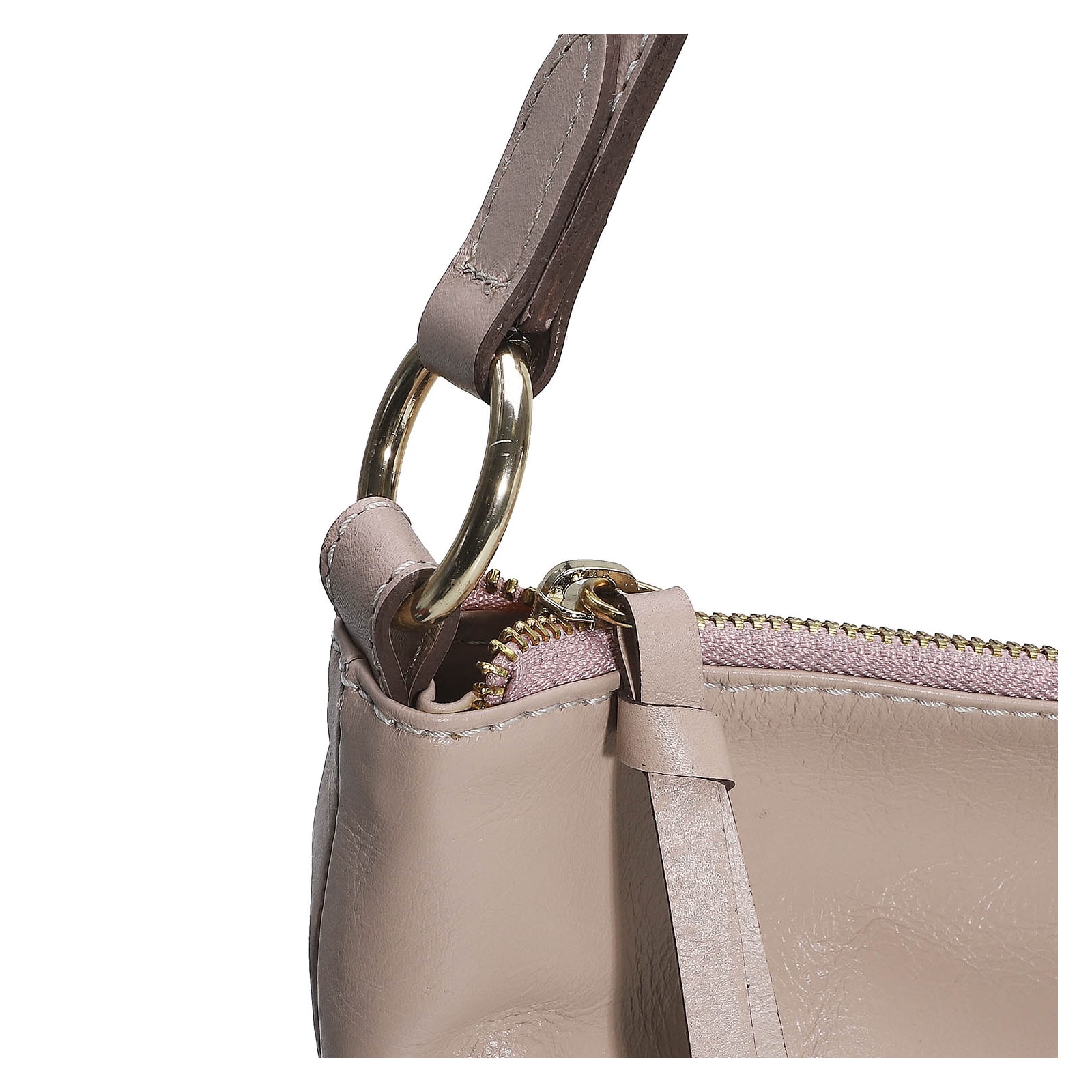 Bolsa Hobo Couro Rosado