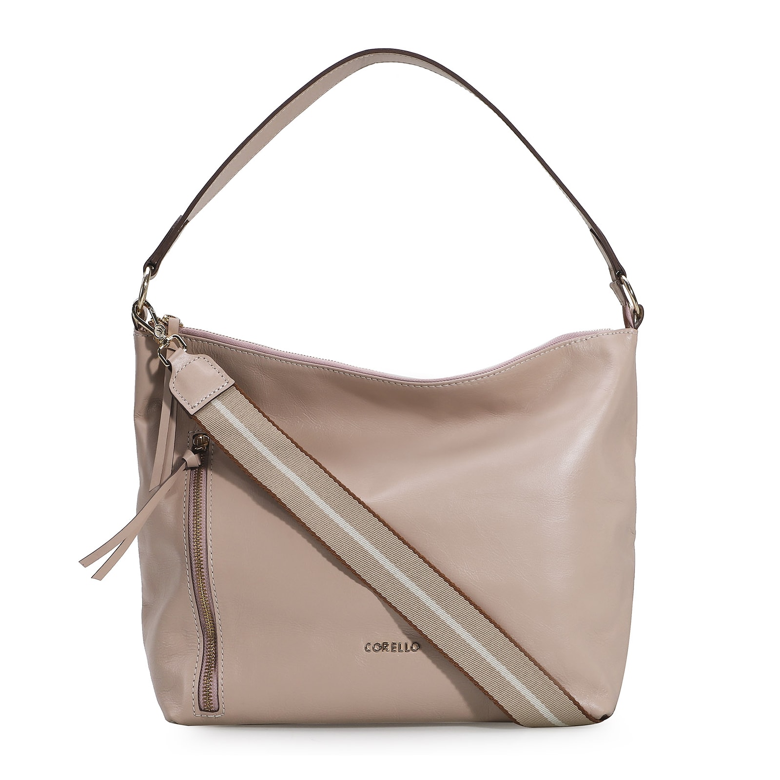 Bolsa Hobo Couro Rosado
