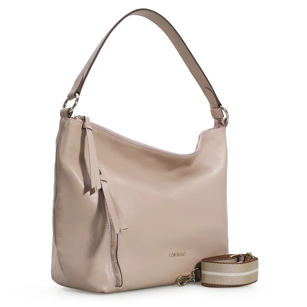 Bolsa Hobo Couro Rosado - imagem 2