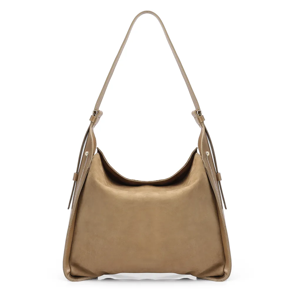 Bolsa Hobo Couro Verde/Couro Nobuck Verde