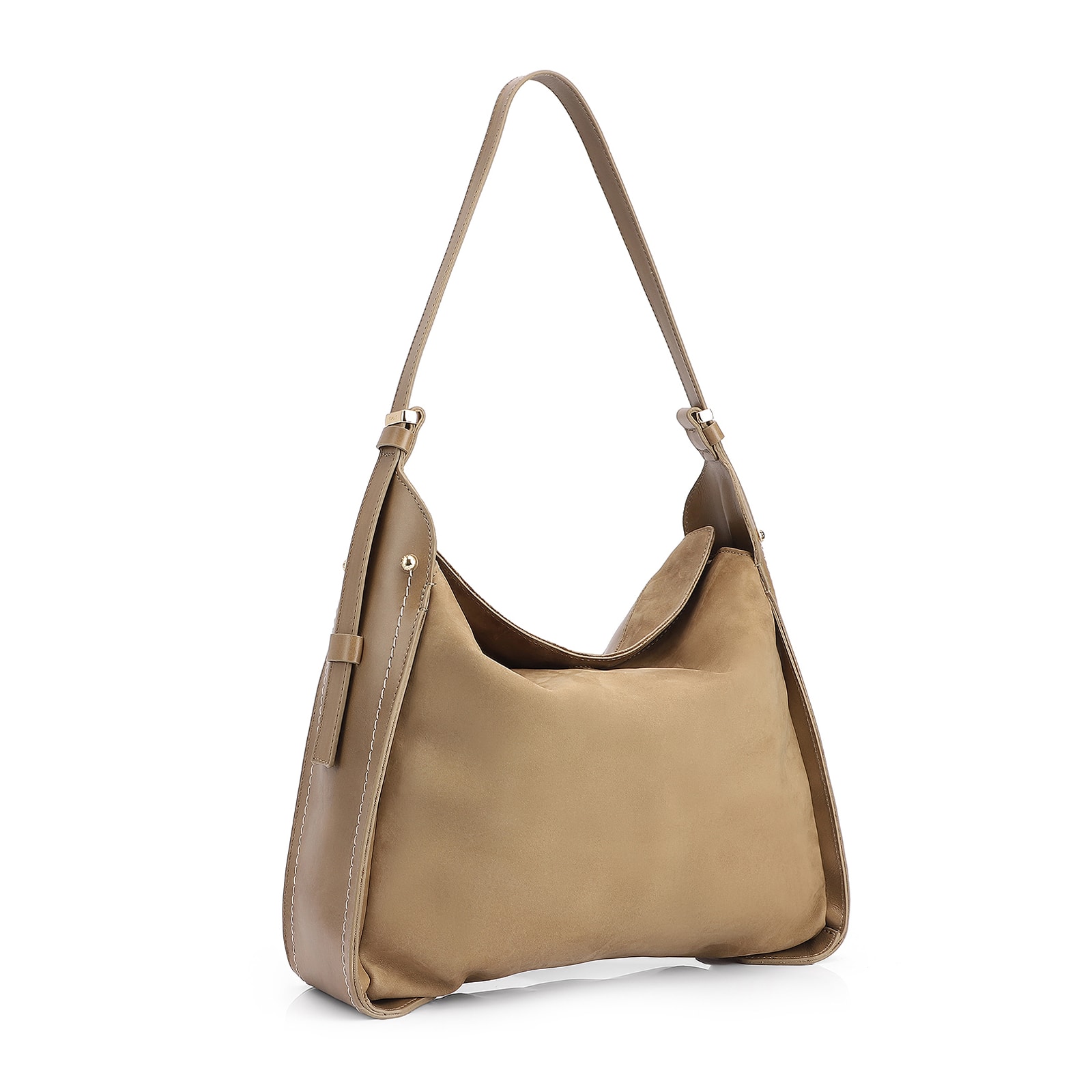 Bolsa Hobo Couro Verde/Couro Nobuck Verde
