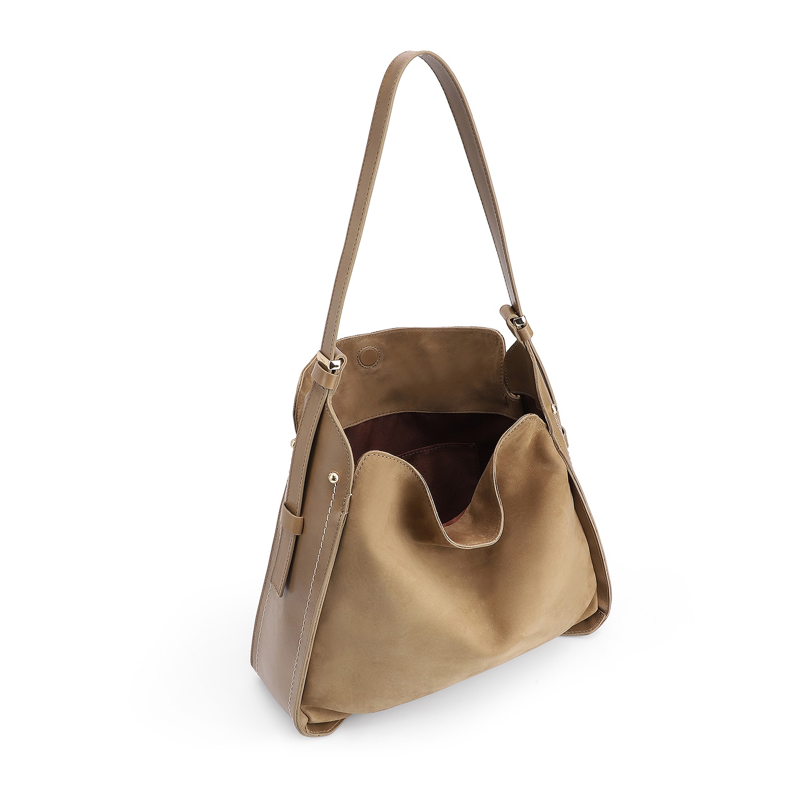 Bolsa Hobo Couro Verde/Couro Nobuck Verde