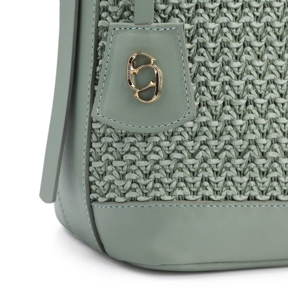Bolsa Hobo Couro Verde/Crochet Verde - imagem 5