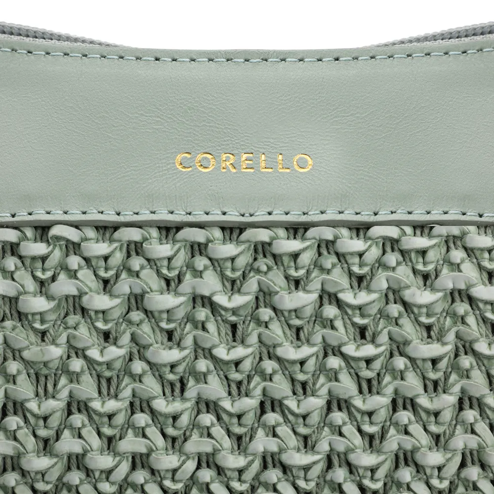Bolsa Hobo Couro Verde/Crochet Verde - imagem 6