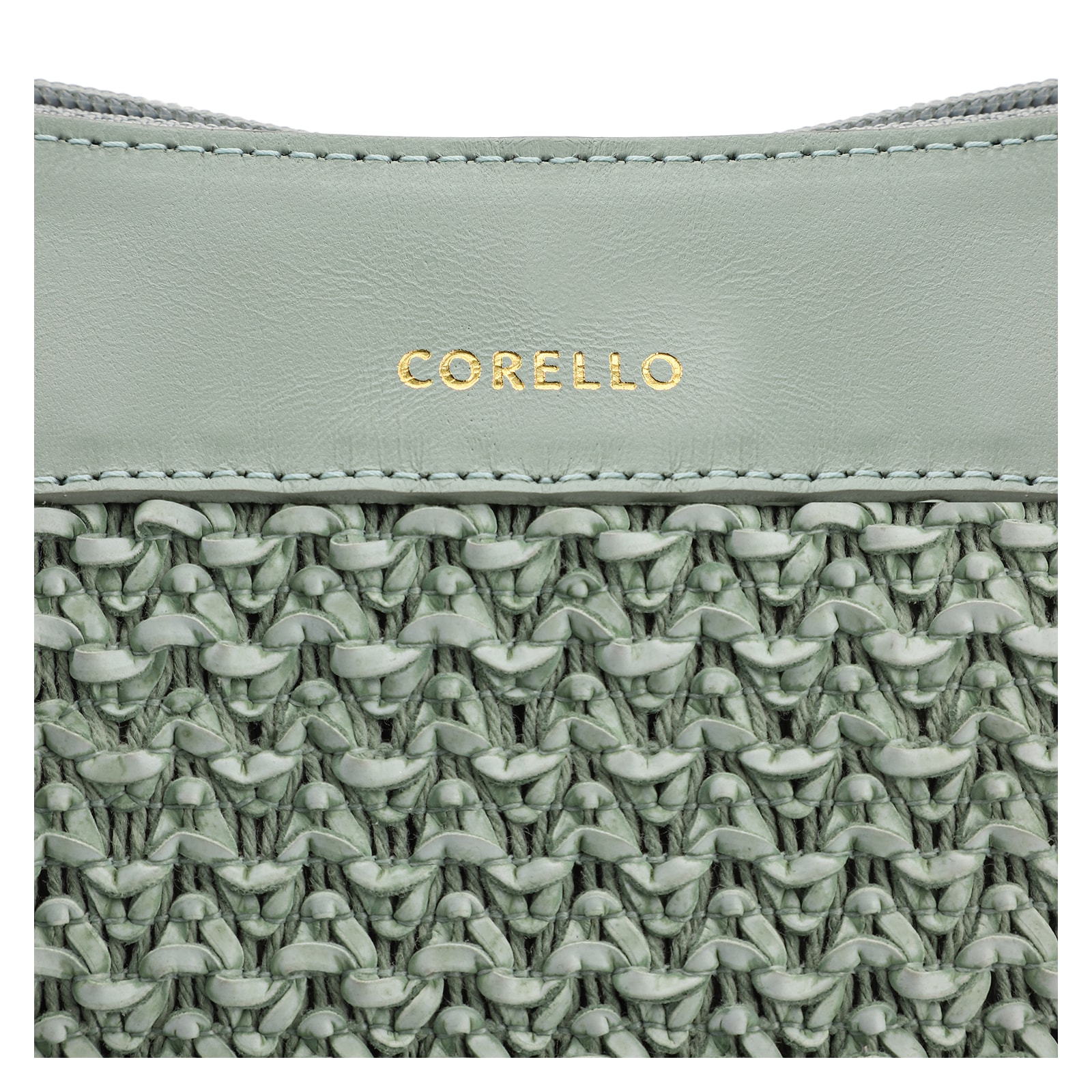 Bolsa Hobo Couro Verde/Crochet Verde