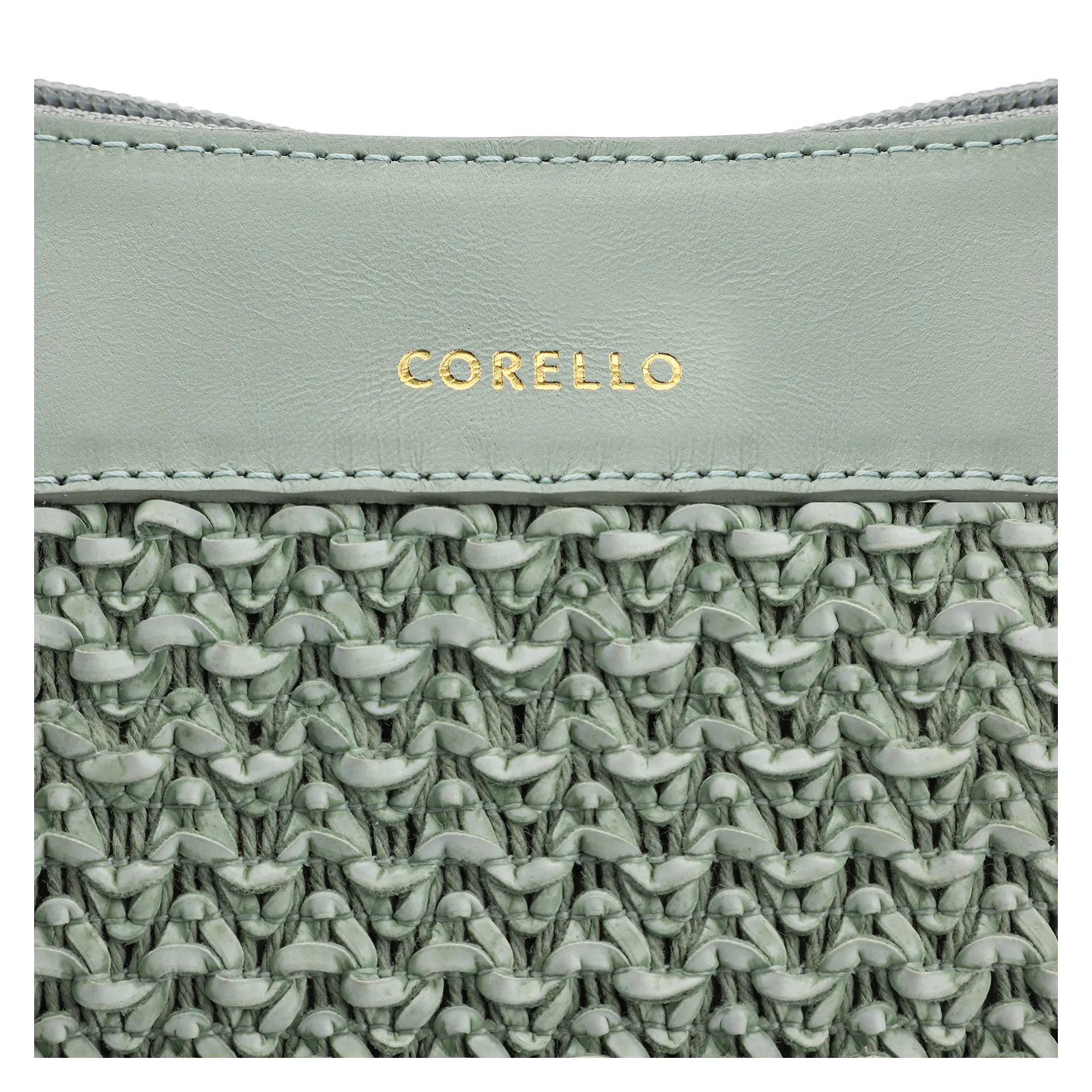 Bolsa Hobo Couro Verde/Crochet Verde