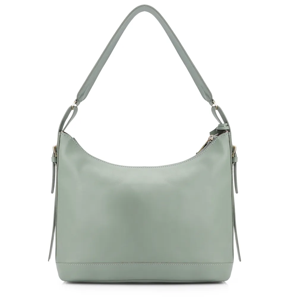 Bolsa Hobo Couro Verde/Crochet Verde - imagem 3