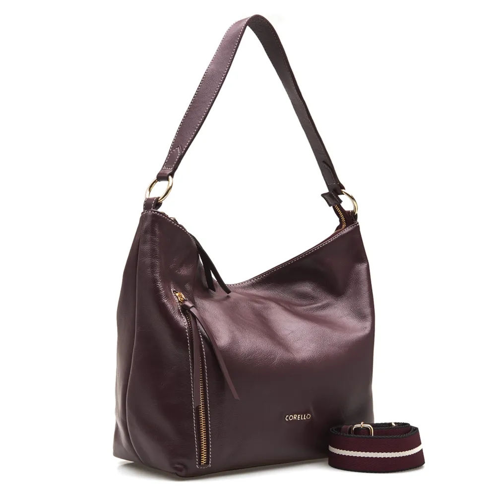 Bolsa Hobo Couro Vinho - imagem 2