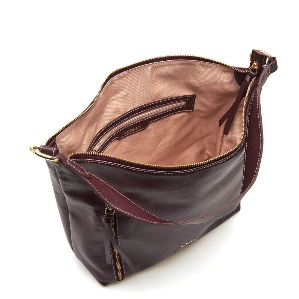 Bolsa Hobo Couro Vinho - imagem 3
