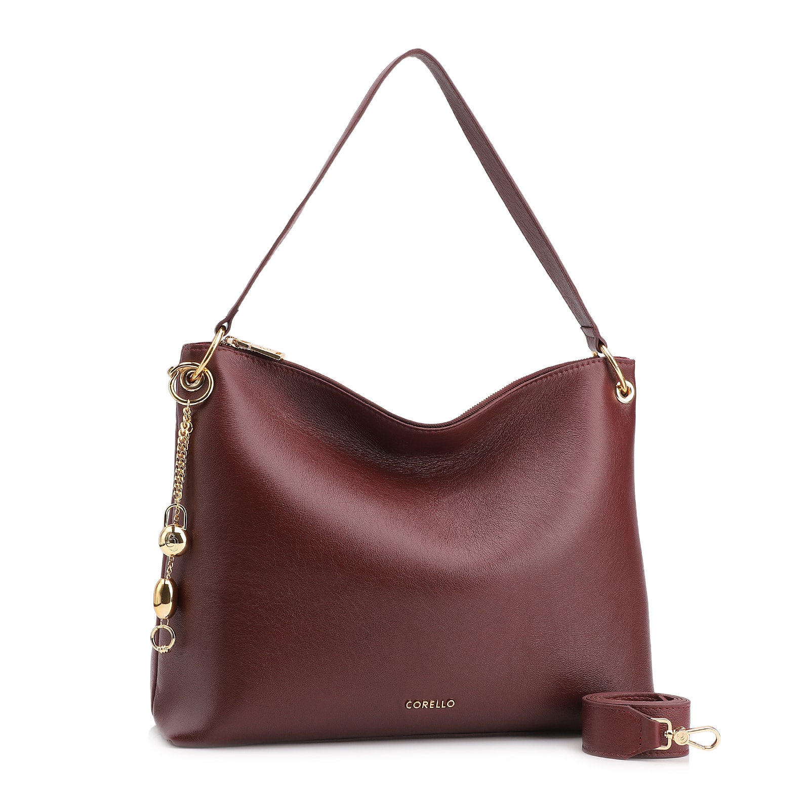 Bolsa Hobo Couro Vinho